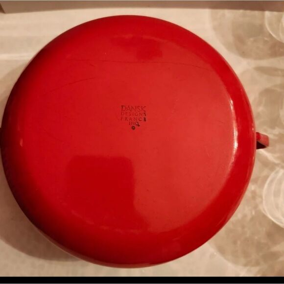 VTG VG Dansk IHQ Købenstyle Red Enamel Jens Quistgaard Dutch Oven 2.5 qt. Pot - Picture 6 of 11